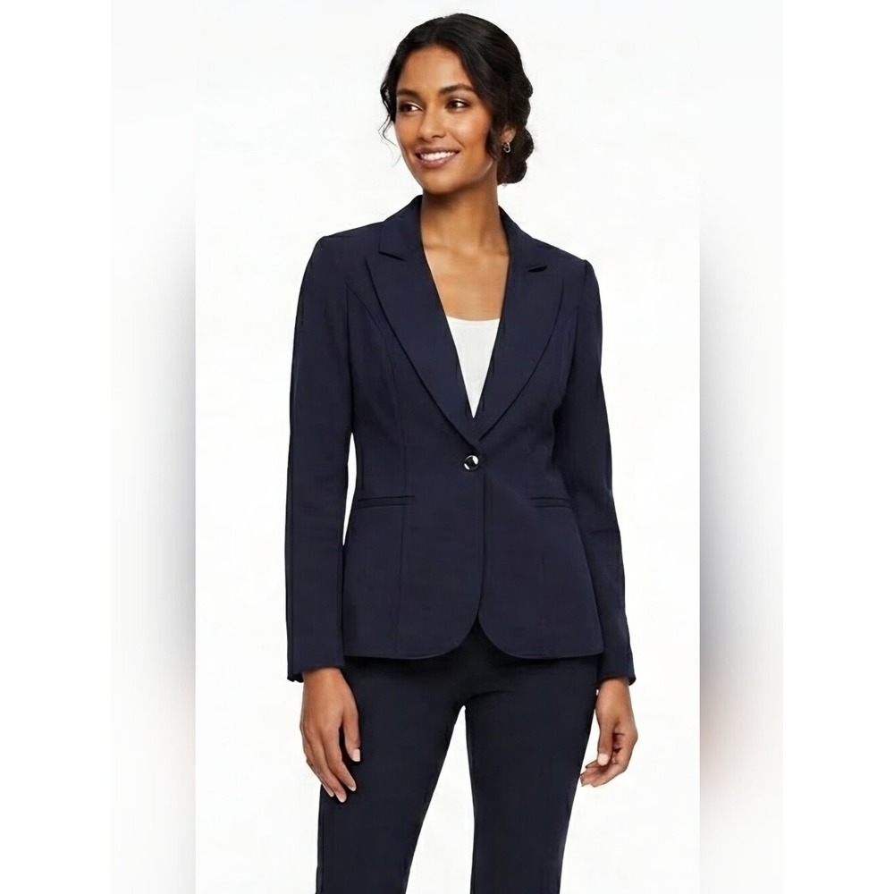 NWT White House Black Market Navy Single-Button Tailored Blazer Size 0